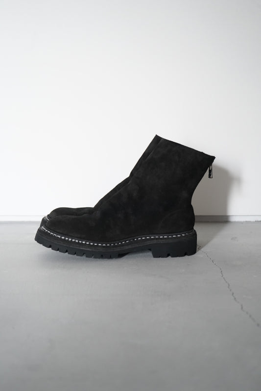 796V_N CALF REVERSE,LINED BACK ZIP BOOTS,SOLE RUBBER