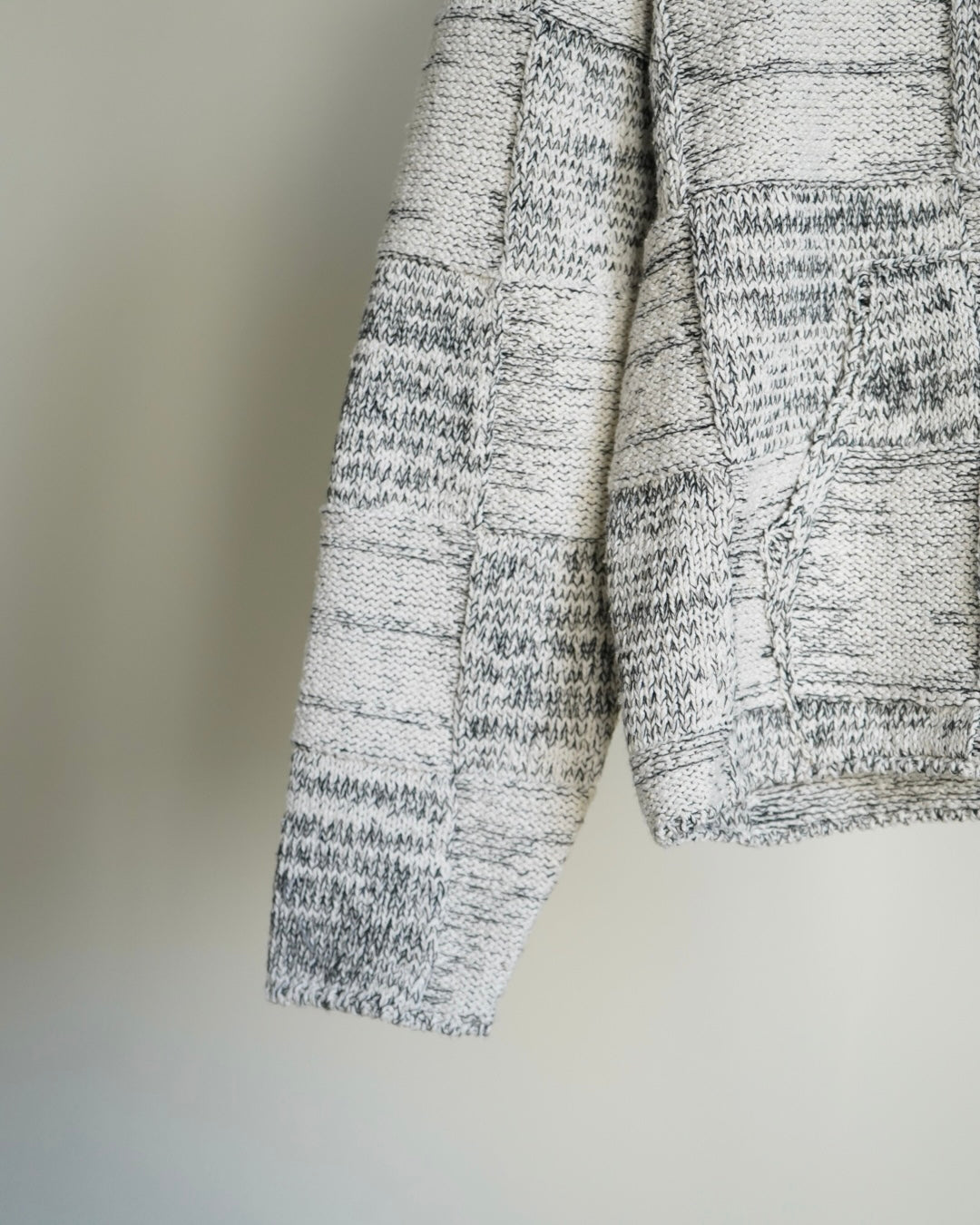 STRUCTURED COTTON LINEN PANEL KNIT P/O PARKA