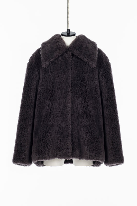 WOOL BOA WIDE COLLAR COAT