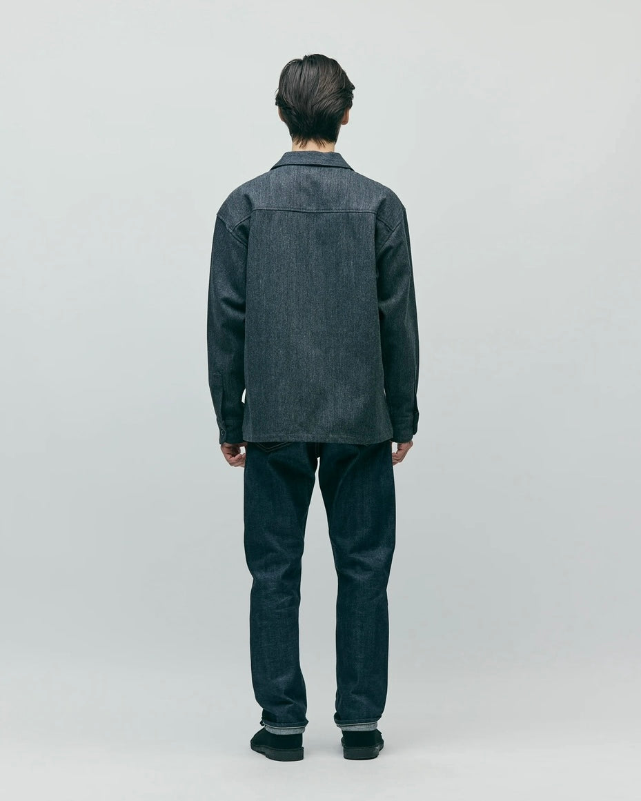 HERRINGBONE OPEN COLLAR SHIRT LS