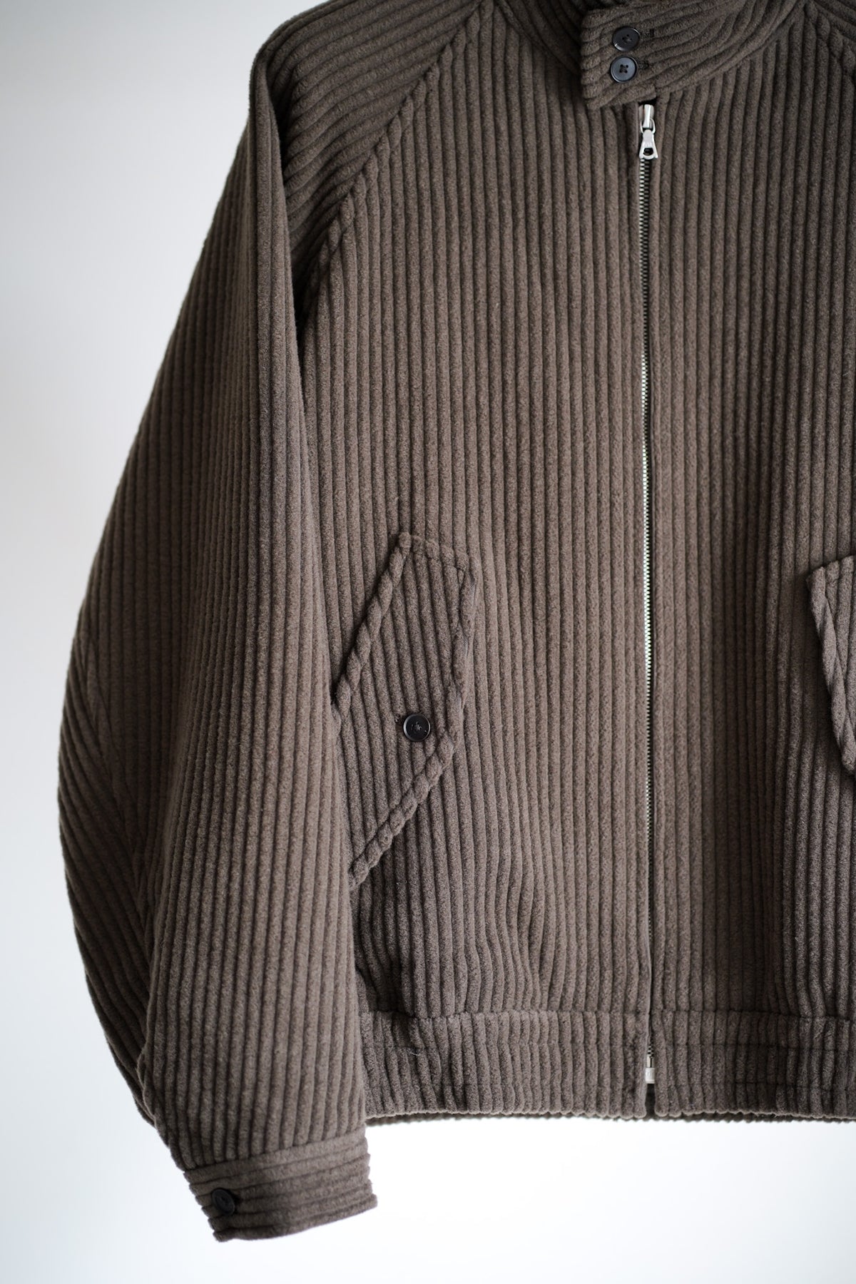 WOOL CASHMERE CORDUROY ZIP BLOUSON