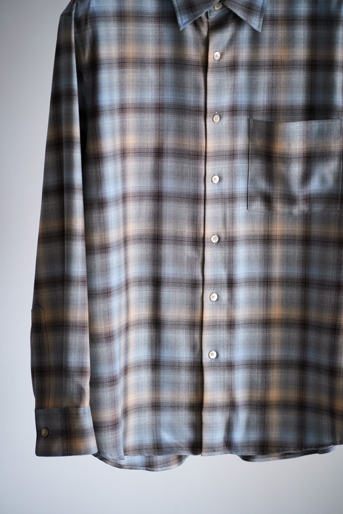 SUPER LIGHT WOOL CHECK SHIRT