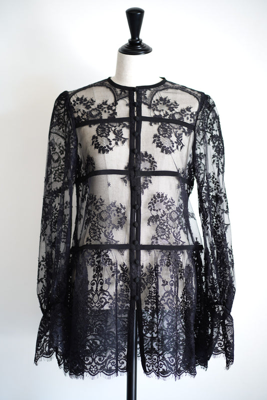 LACE GATHERED BLOUSE