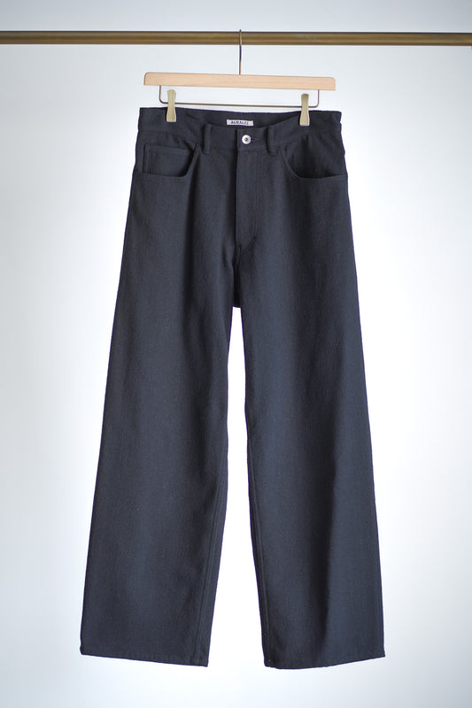 SILK NEP DENIM 5P WIDE PANTS