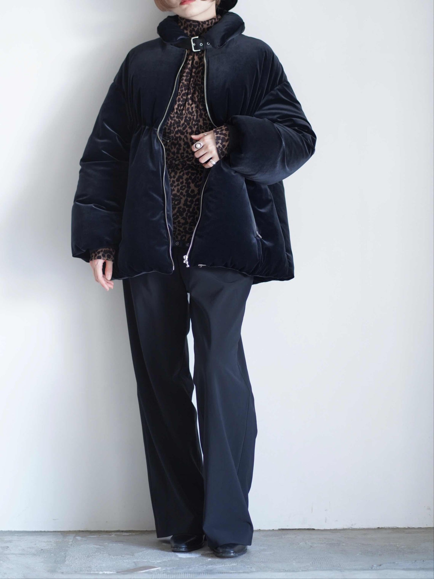 Velour down coat