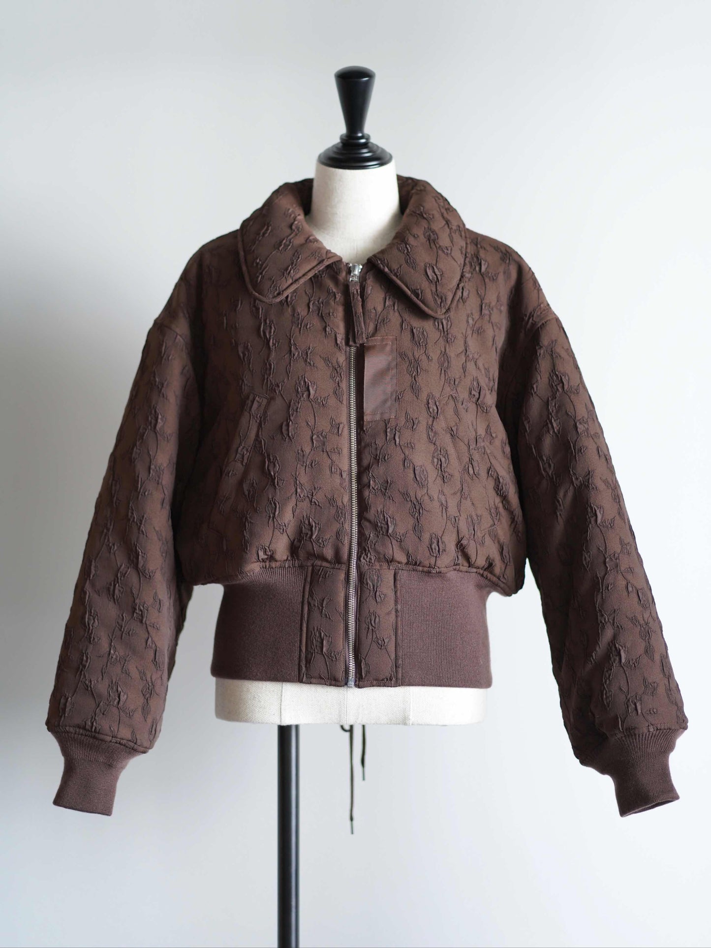 Floral jacquard bomber jacket