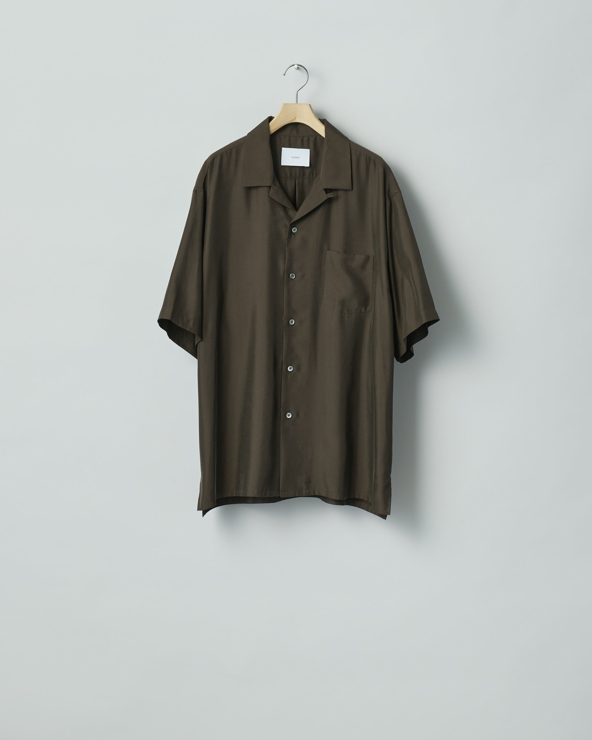 CUPRO TWILL OVERSIZED OPEN COLLAR SS シャツ ssstein | CUPRO TWILL OVERSIZED OPEN COLLAR SS SHIRT – イデアル