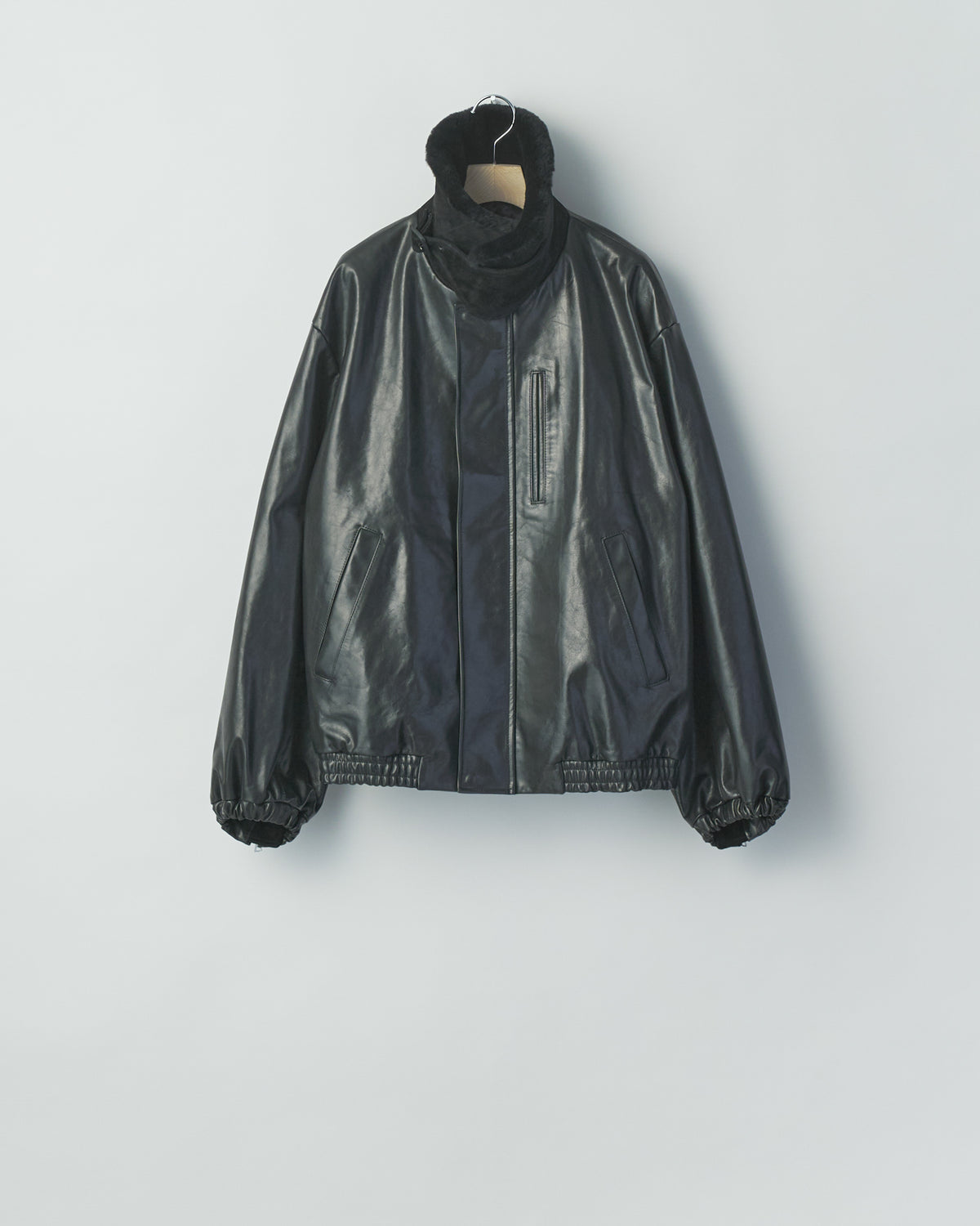 MOUTON COLLAR CALF ZIP JACKET