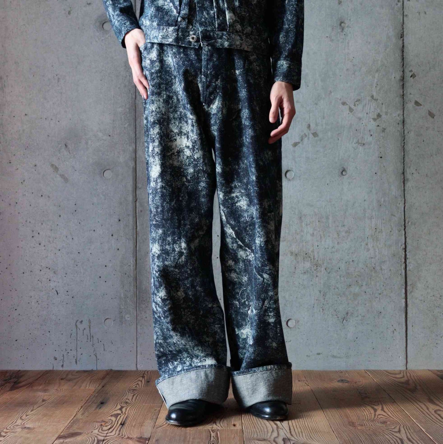 Lot.704 DENIM TROUSERS C.1920’S -Discharged Print