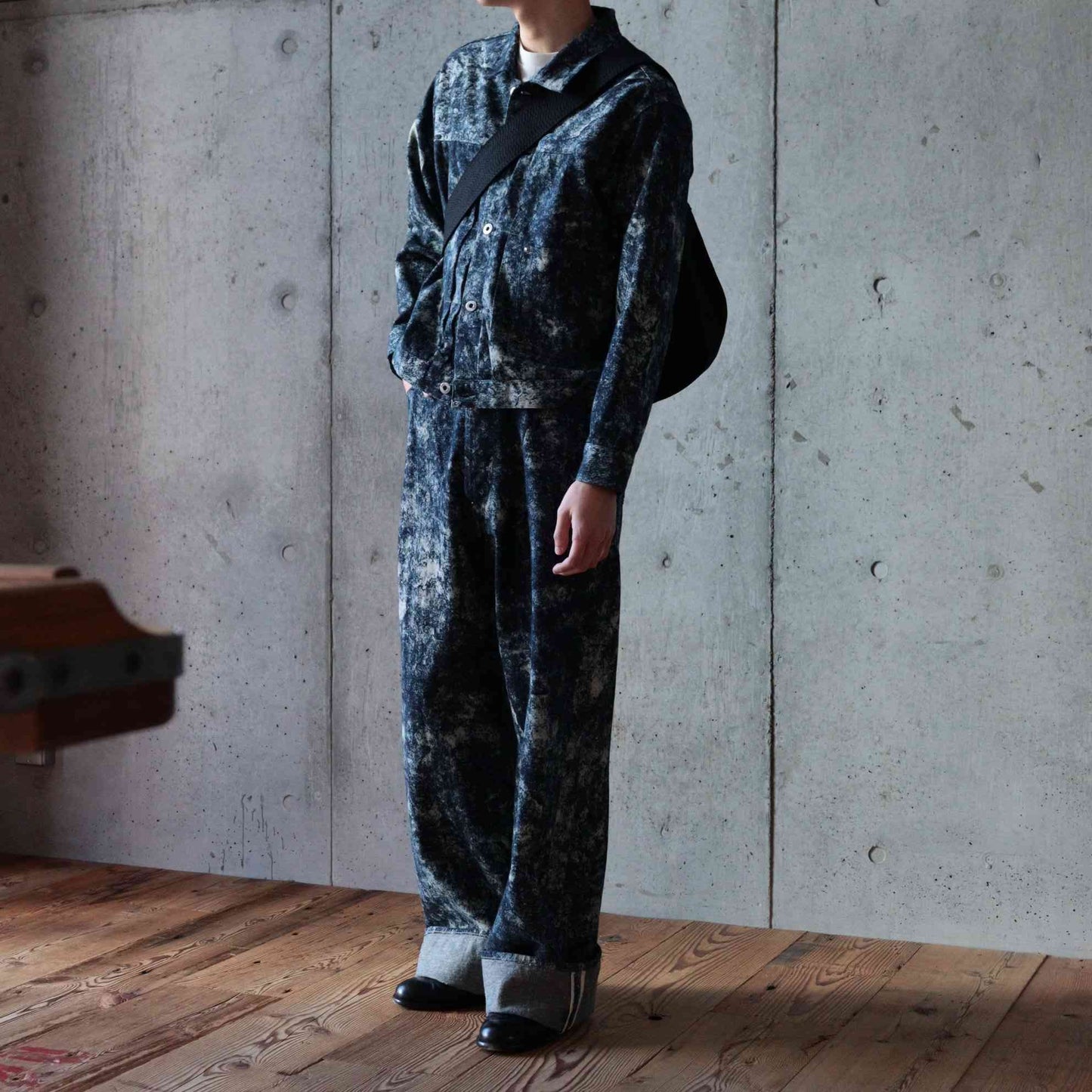 Lot.704 DENIM TROUSERS C.1920’S -Discharged Print