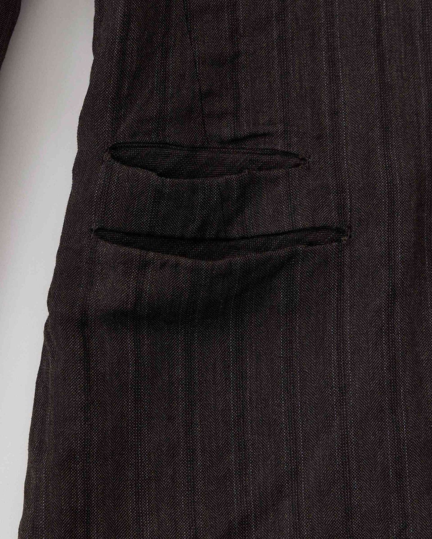 S.SLASH / ウールリネンストライプ アーミッシュジャケット