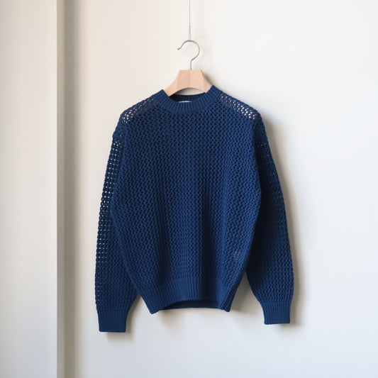 AURALEEE / COTTON LILY-YARN MESH KNIT P/O
