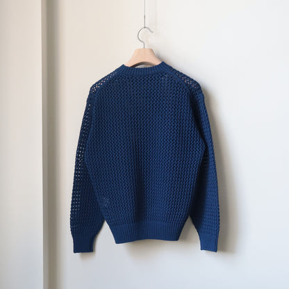 AURALEEE / COTTON LILY-YARN MESH KNIT P/O