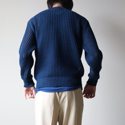 AURALEEE / COTTON LILY-YARN MESH KNIT P/O