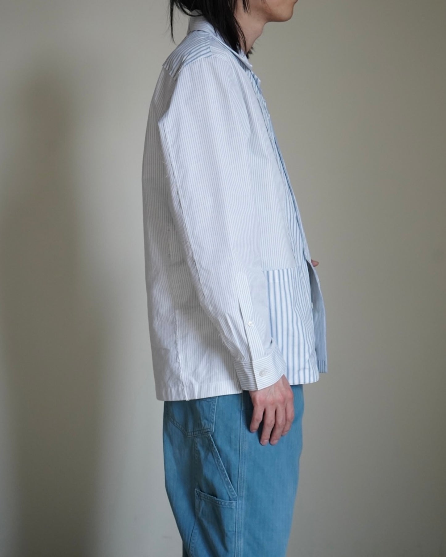 S50DT0047 PATCHWORK STRIPE SHIRT