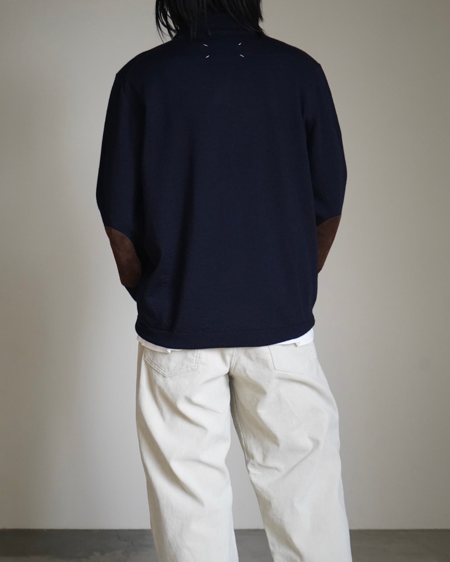 S50GL0061 ELBOW PATCH WOOL POLO