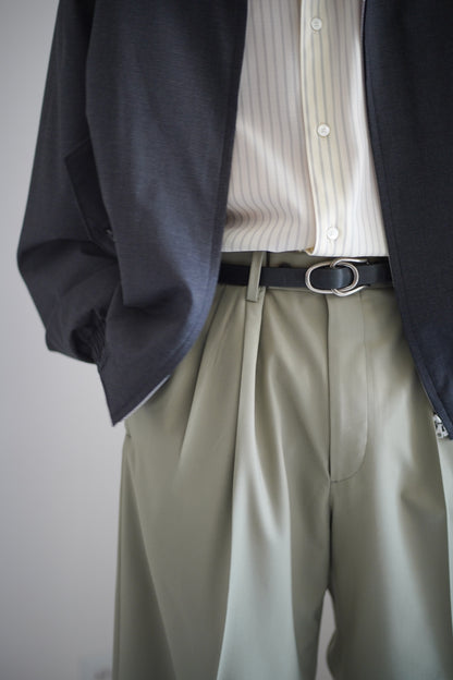 ULTRA FINE TROPICAL WOOL TWO-TUCK SLACKS