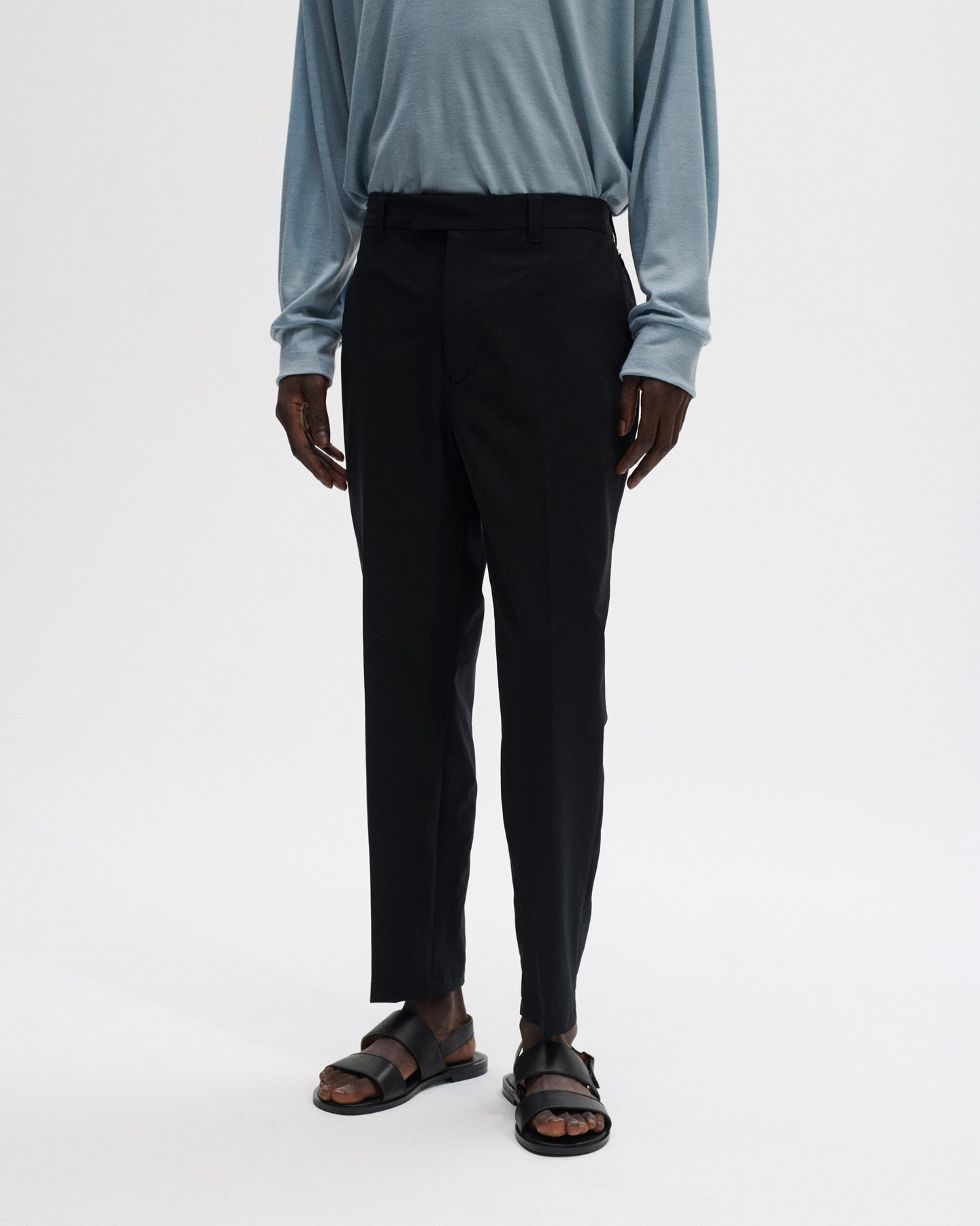 2WAY STRETCH SHIRRING SLIM FIT SLACKS