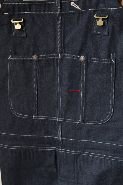 DENIM OVERALL APRON MIDI DRESS
