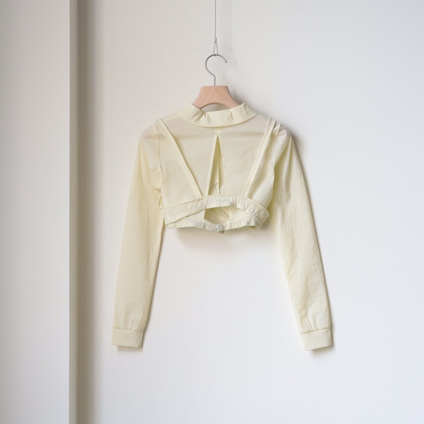 STRETCH TAFFETA LAYERED BRA TOP SHIRT