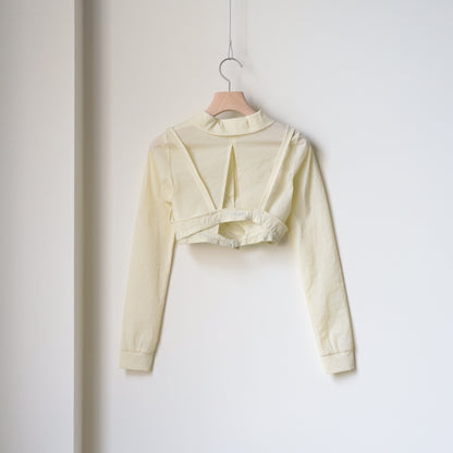 STRETCH TAFFETA LAYERED BRA TOP SHIRT