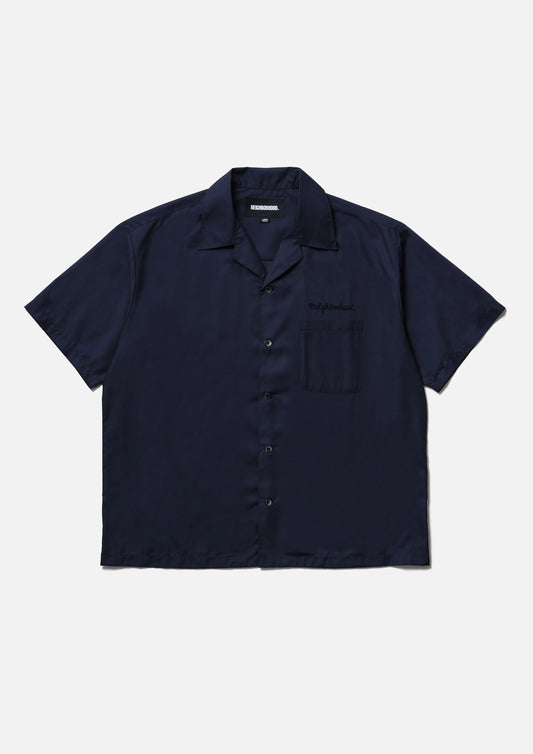 SOLID COLLAR HAWAIAN SHIRT SS