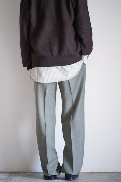 BLUEFACED WOOL TWO-TUCK SLACKS