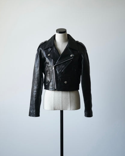 LAMB LEATHER CROPPED RIDERS JACKET