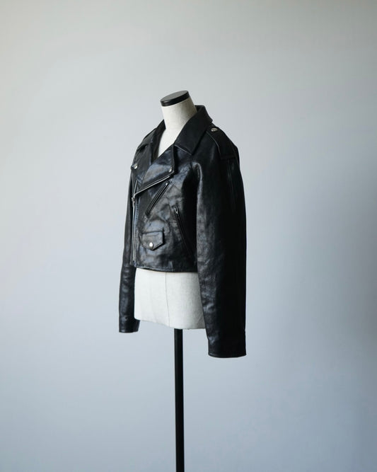 LAMB LEATHER CROPPED RIDERS JACKET