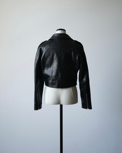 LAMB LEATHER CROPPED RIDERS JACKET
