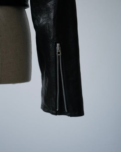 LAMB LEATHER CROPPED RIDERS JACKET