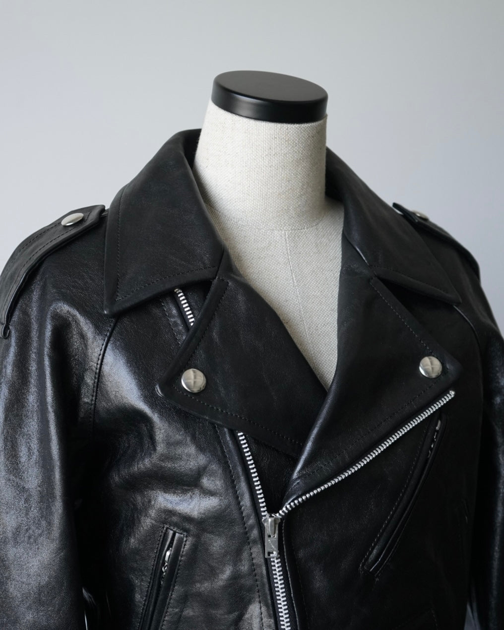LAMB LEATHER CROPPED RIDERS JACKET
