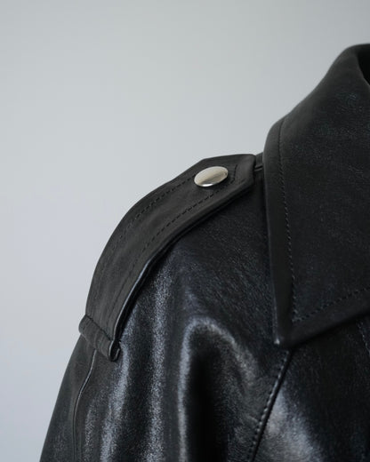 LAMB LEATHER CROPPED RIDERS JACKET