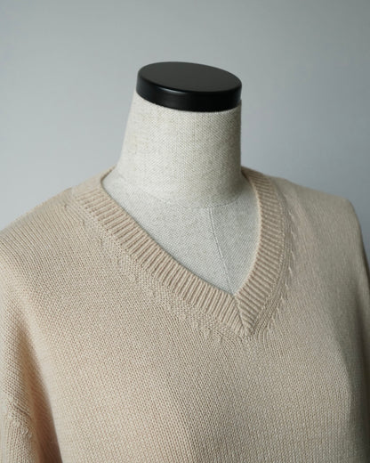 LIGHT CASHMERE KNIT V-NECK P/O