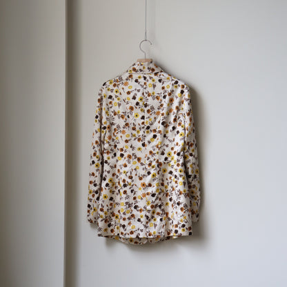FLOWER PRINTED ROUND LAPEL JACKET