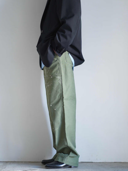 WASHED BAGGY SATIN BLEACHED BAKER PANTS