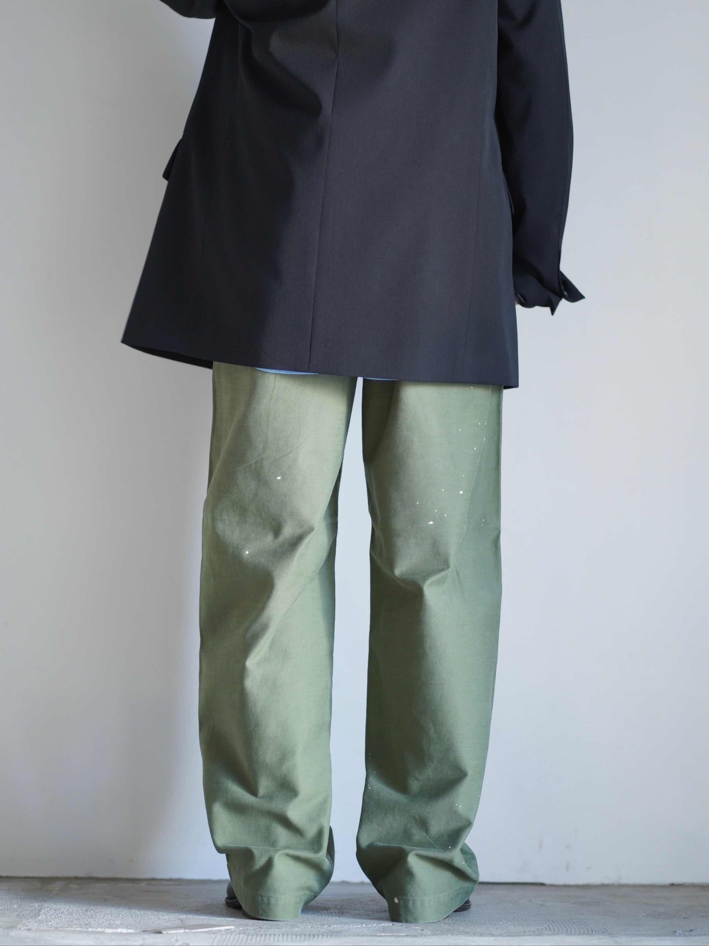 WASHED BAGGY SATIN BLEACHED BAKER PANTS