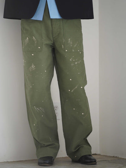 WASHED BAGGY SATIN BLEACHED BAKER PANTS