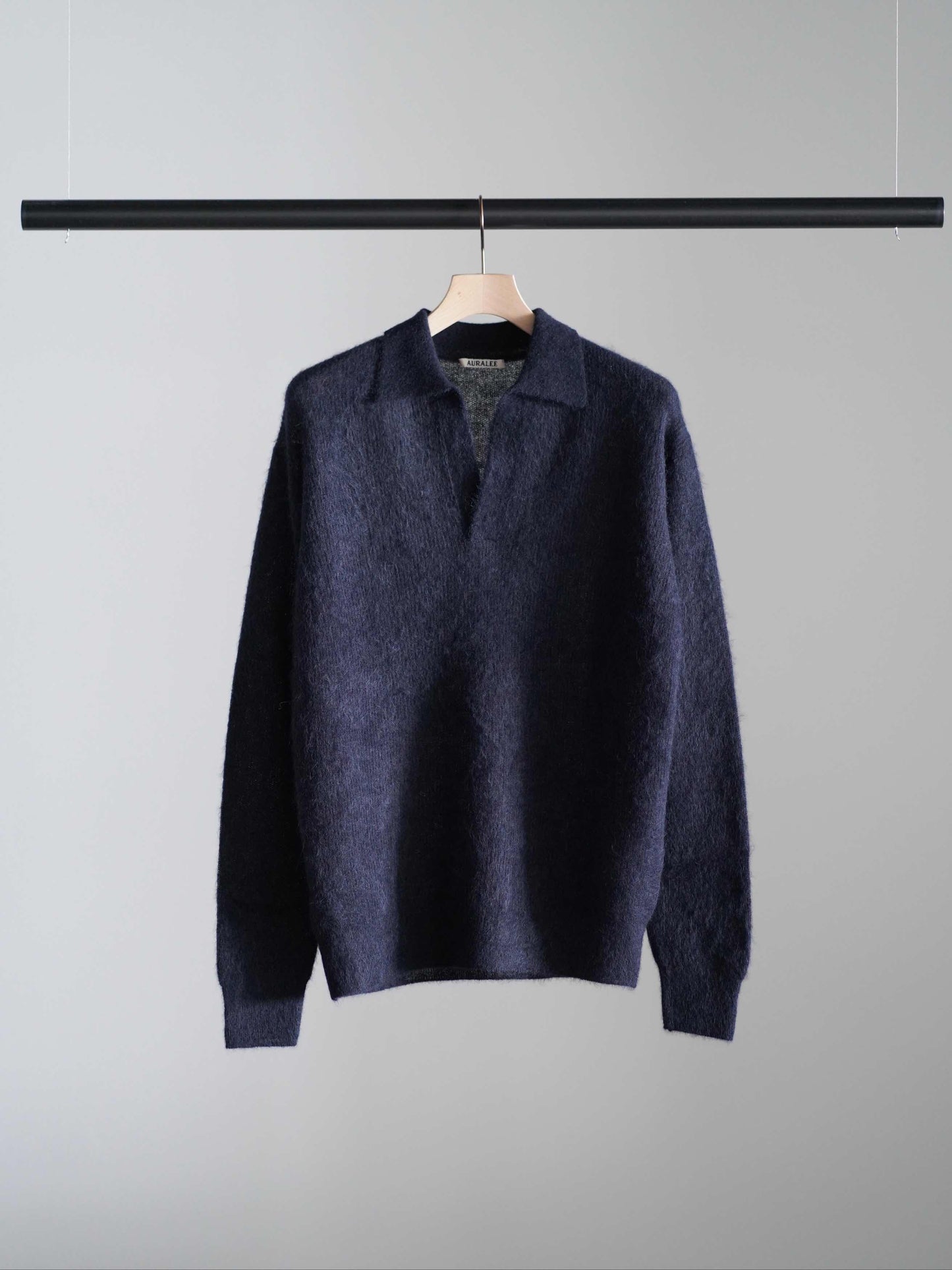 BABY SURI ALPACA SHEER KNIT SKIPPER POLO