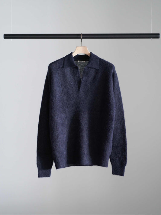 BABY SURI ALPACA SHEER KNIT SKIPPER POLO