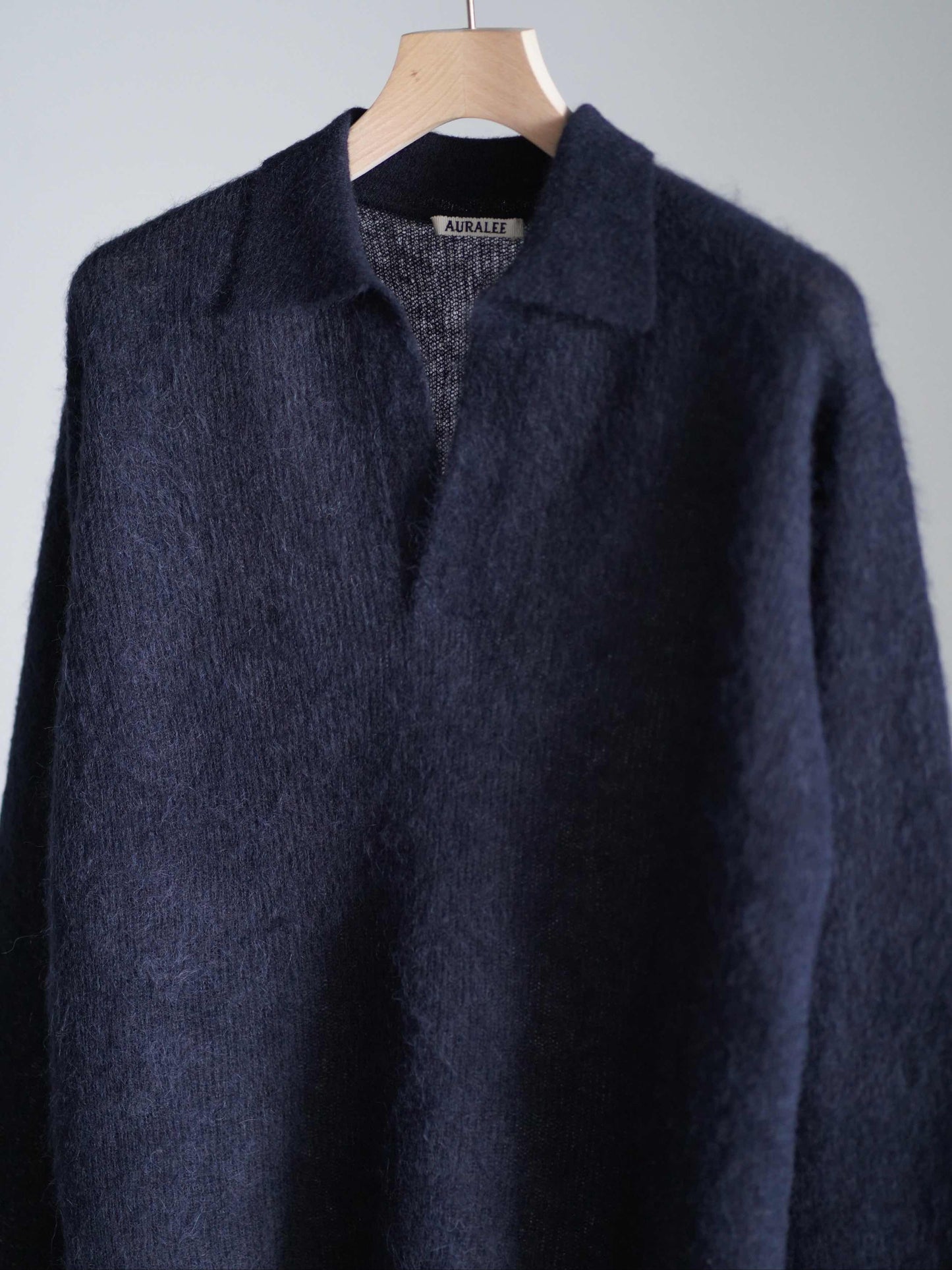 BABY SURI ALPACA SHEER KNIT SKIPPER POLO