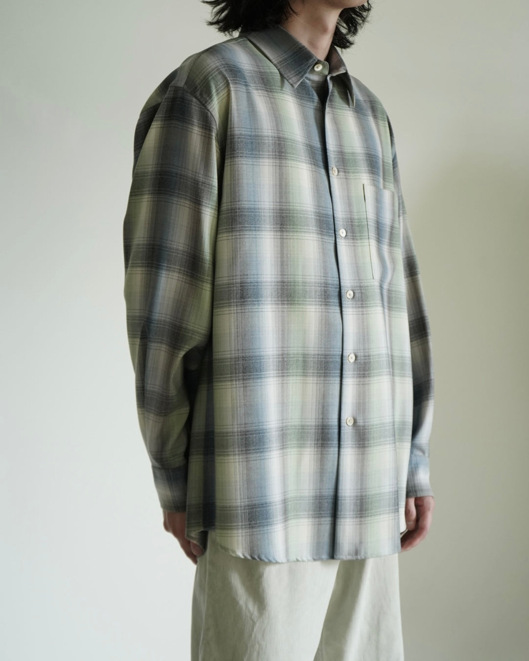 SUPER LIGHT WOOL CHECK SHIRT