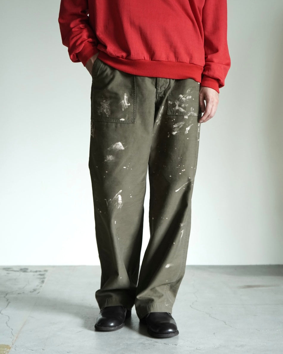 WASHED BAGGY SATIN BLEACHED BAKER PANTS