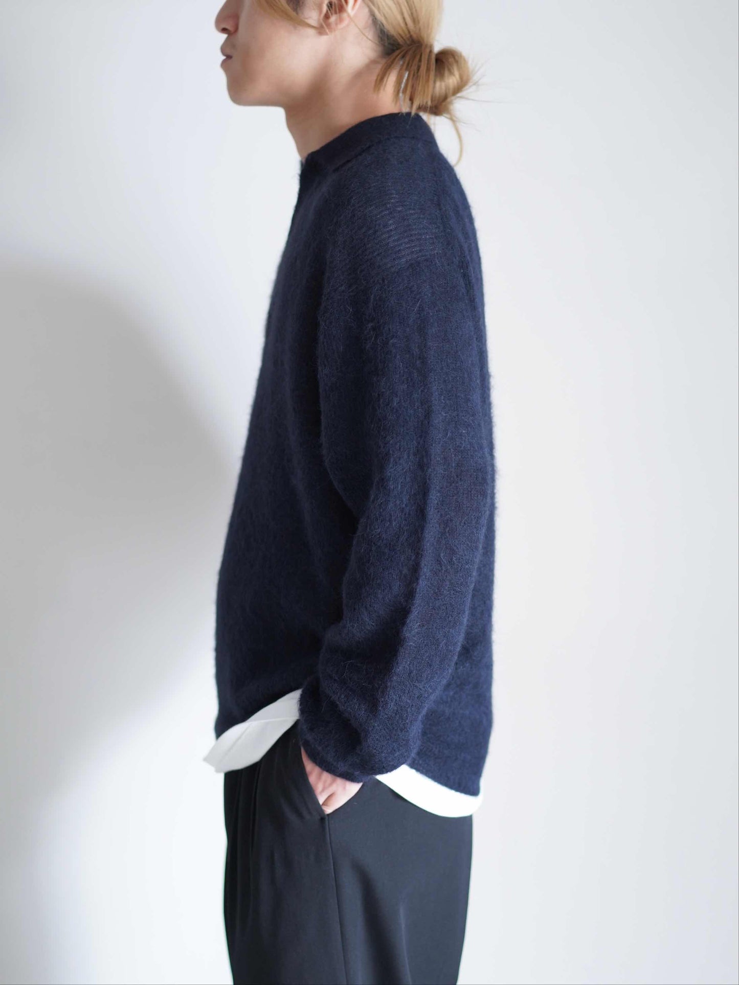 BABY SURI ALPACA SHEER KNIT SKIPPER POLO