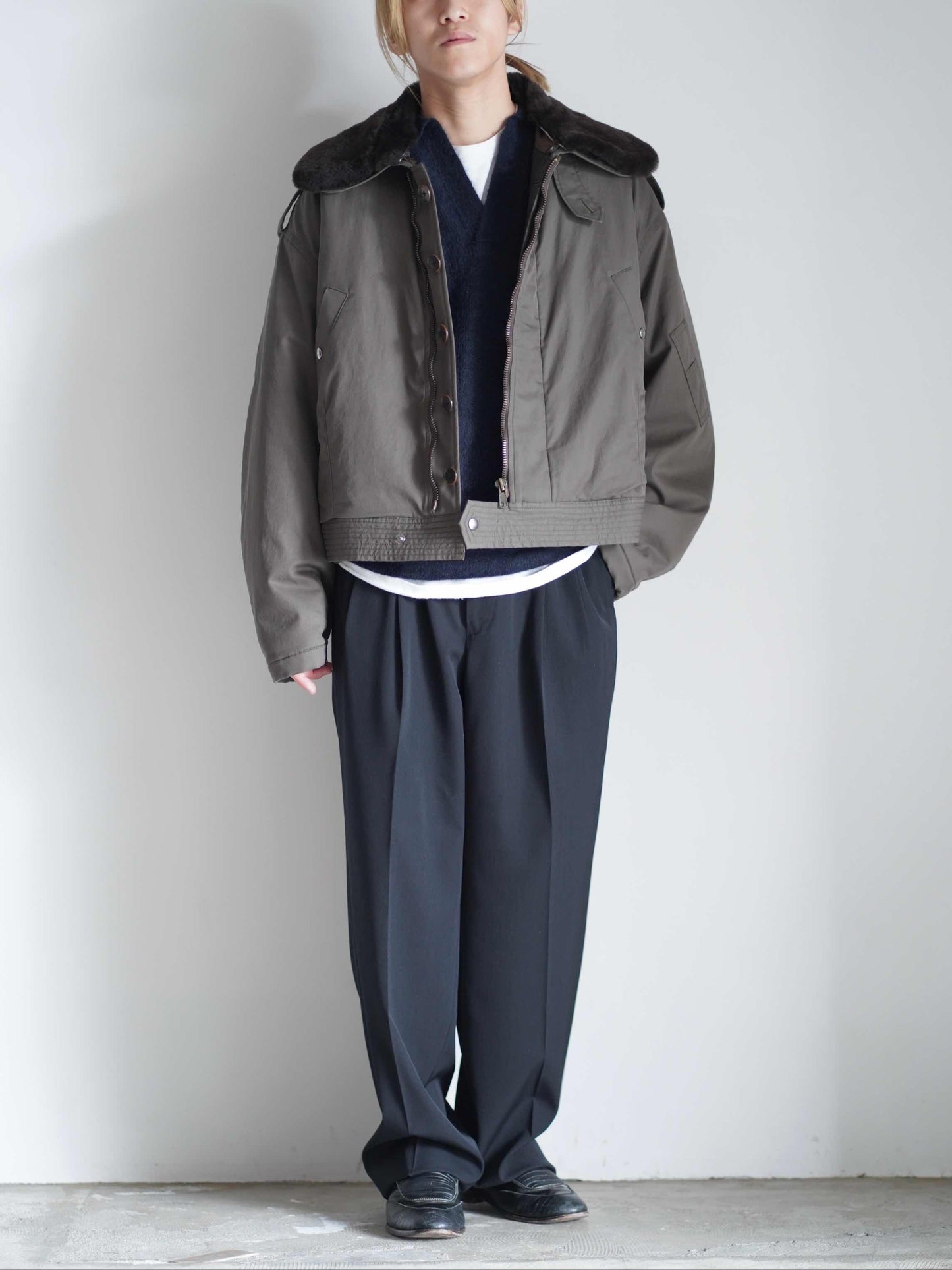 BABY SURI ALPACA SHEER KNIT SKIPPER POLO