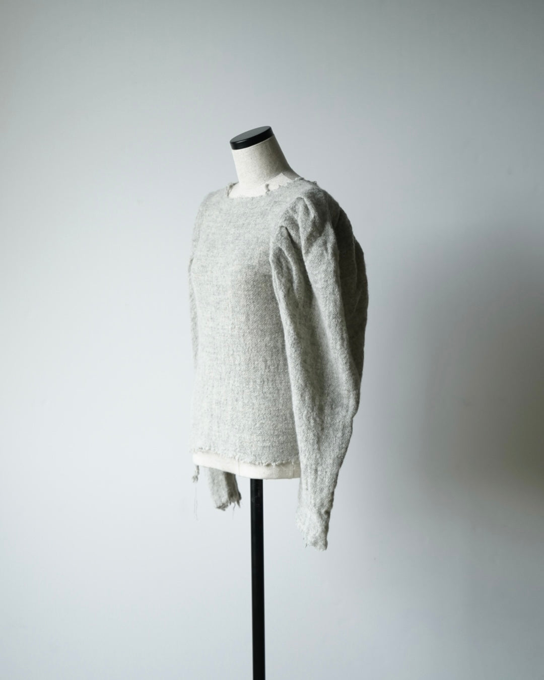 GAUZE SHETLAND PUFF-SLEEVE TOP