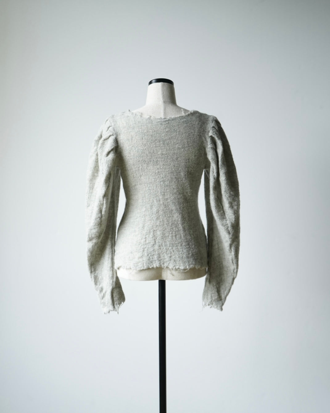 GAUZE SHETLAND PUFF-SLEEVE TOP