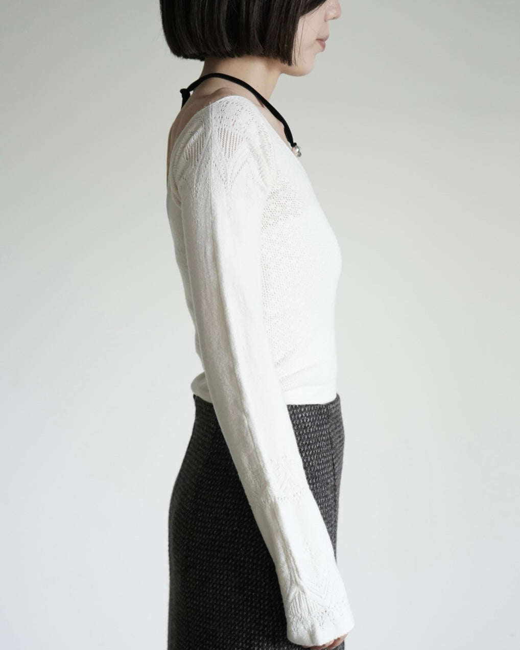 SILK LACE KNITTED TIGHTS TOP