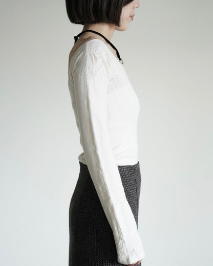 SILK LACE KNITTED TIGHTS TOP