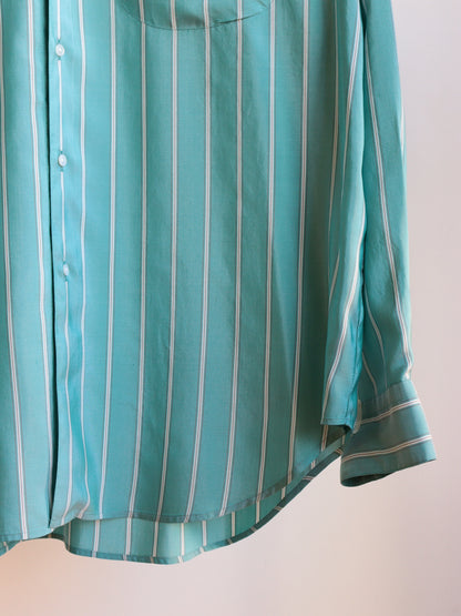 SHIRT138 ALF SILK Green stripe